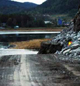 Riksveien ble blåst til havs. Foto: Namdalsavisa.