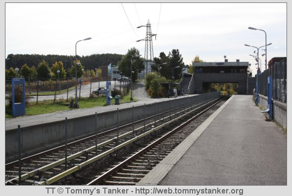 Skullerud T-banestasjon i retning mot Mortensrud. Foto: TT.