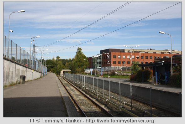 Skullerud T-banestasjon fra plattformen mot Mortensrud, men i billedretning mot Bogerud. Foto: TT.