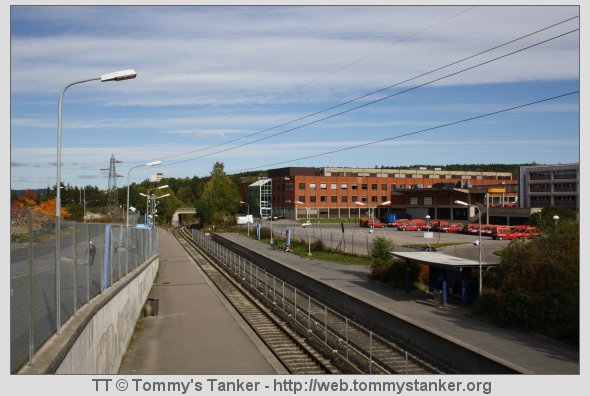 Skullerud T-banestasjon sett ovenfra i billederetning Bogerud, fra vest. Foto: TT.