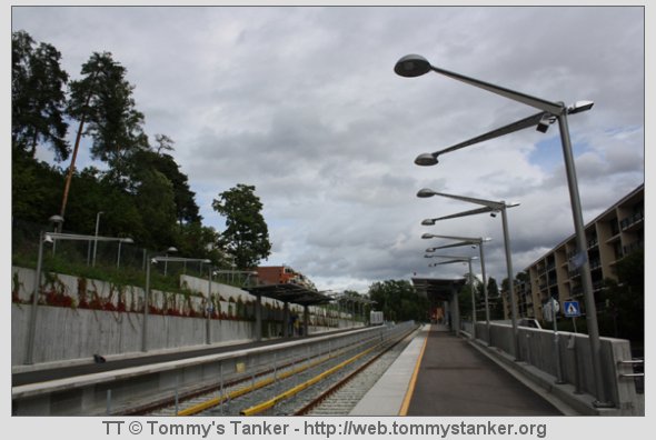 Åsjordet T-banestasjon i retning mot Ullernåsen og Oslo Sentrum. Foto: TT.