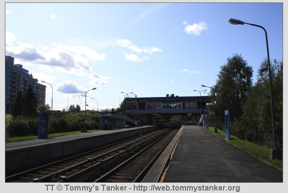 Bøler T-banestasjon sett fra plattformen mot Bogerud stasjon. Foto: TT.