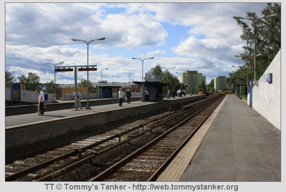 Brynseng T-banestasjon sett fra plattform 1 mot Helsfyr T-banestasjon. Foto: TT.