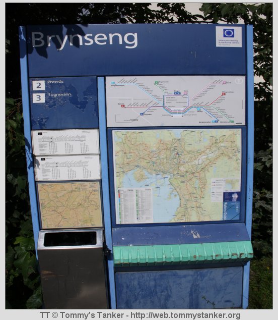 T-baneboardet på Brynseng T-banestasjon. Foto: TT.