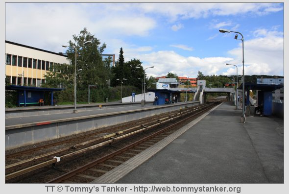 Brynseng T-banestasjon sett fra plattform 4 mot Høyenhall T-banestasjon. Foto: TT.