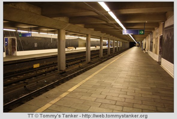 Furuset T-banestasjon på nordgående plattform mot Ellingsrudåsen. Foto: TT.