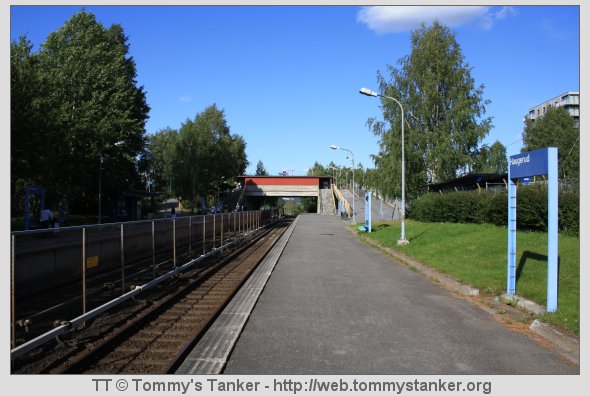 Haugerud T-banestasjon sett fra plattformen mot Trosterud. Foto: TT.