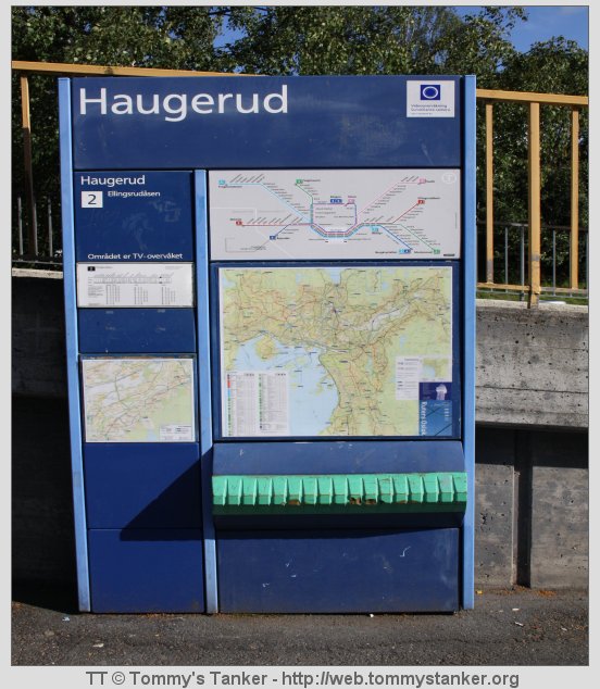 T-baneboardet på Haugerud T-banestasjon. Foto: TT.
