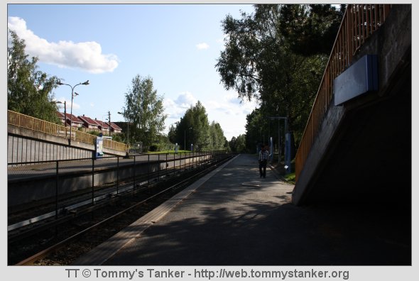 Tunnelvinkel av Haugerud T-banestasjon fra plattformen mot Tveita. Foto: TT.