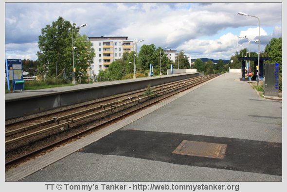 Litt mer av stasjonsområdet på Skøyenåsen T-banestasjon. Foto: TT.
