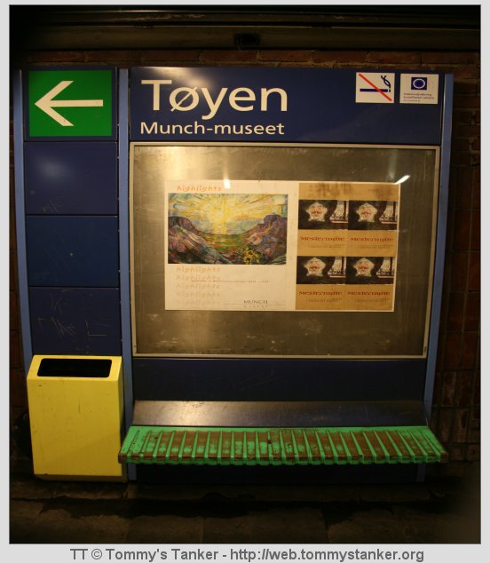 Dette er Tøyen T-banestasjon. Foto: TT.