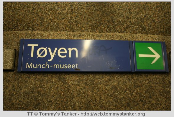 Dette er Tøyen T-banestasjon, plattform 3. Foto: TT.
