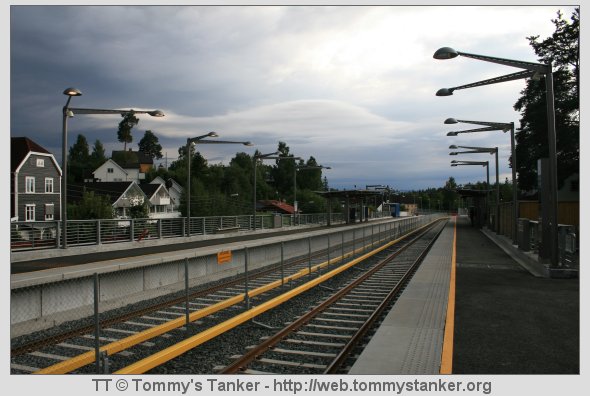 Oversiktsbilde over Bjørnsletta T-banestasjon fra plattformen mot Jar. Foto: TT.